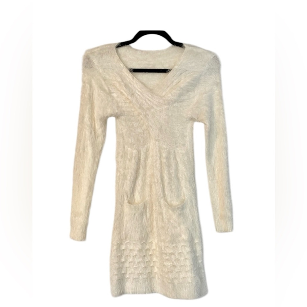 Cozy cream long sleeve dress